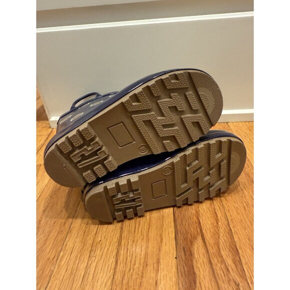 Hudson Baby Navy Blue Rain Boots With Footballs Size 10T NWT - Picture 6 of 7